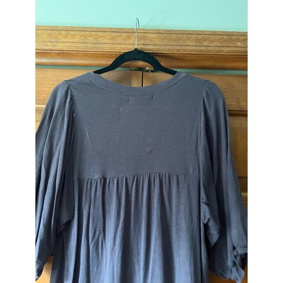 Skunkfunk Women's V-Neck A-Line Mini Dress 3/4 Sleeve Blue Purple Size 5 (XL) - Picture 10 of 11